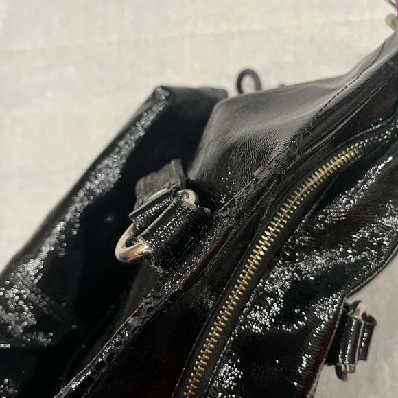 Coach Poppy Black Patent Leather Women's Hobo Tote Bag - Picture 9 of 11